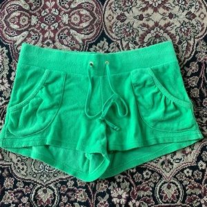 Vintage Juicy Couture Y2k Terry Cloth Butterfly Shorts Lime Green women’s Small